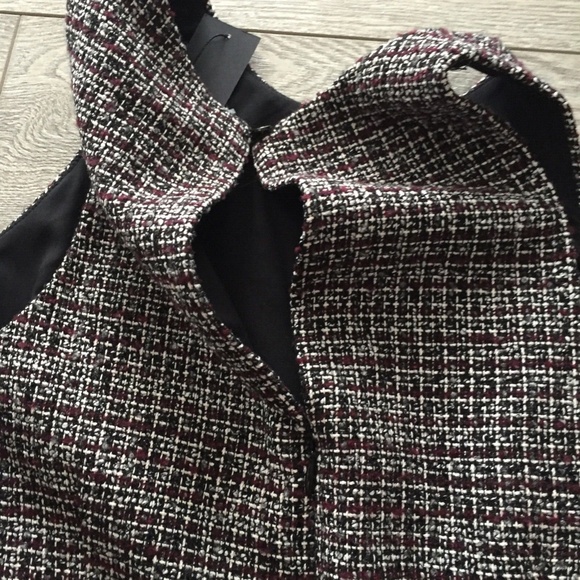 Banana Republic Women's Jumper Dress Tweed Sleeveless Lined Burgundy Size 6 NWT - Picture 12 of 16